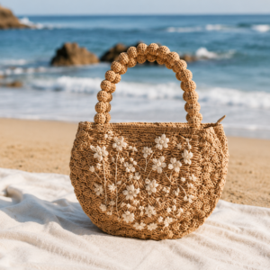 HARENA Raffia-Handtasche